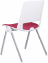Посетителски стол RFG Sweet Chrome White, дамаска и полипропилен, до 120 kg, червен, 4 броя в комплект снимка 3