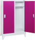 Гардероб RFG, метален, двоен, с две врати, 80 х 40 х 120 cm, бял, с лилави врати снимка 3