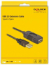 Удължителен кабел DeLock, USB-A женско - USB-A мъжко, USB 2.0, 15 м, Черен снимка 3