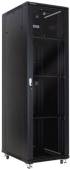 Шкаф за мрежово оборудване, 600x1000 мм, стъклена врата, Черен снимка 1