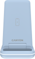 Принадлежност за смартфон Canyon WS-304 3в1 бързо зарядно, 15W, 1.5A, 12 V, 1x USB Тype-C, син цвят снимка 3