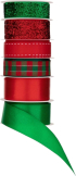Продукт Craft ID Панделка, коледна, 1.5 m, червено-зелена, 6 броя снимка 1