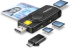 Картов четец AXAGON CRE-SMP2A, SD, mSD, ID, SIM, USB 2.0, ATM, CAC, ID, IC, SIS, Черен снимка 1