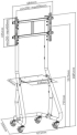 Lumi Стойка за дисплей TTF08-46FW, мобилна, 65''-75" снимка 2