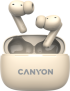 Слушалки Canyon OnGo 10 ANC TW, Микрофон, In-Ear, Bluetooth 5.3, USB-C, Бежов снимка 1