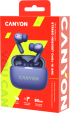 Слушалки Canyon OnGo 10 ANC TW, Микрофон, In-Ear, Bluetooth 5.3, USB-C, Лилав снимка 8