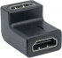 Кабел/адаптер HDMI Преходник, HDMI19 Type A female - HDMI19 Type A female, под ъгъл, черен снимка 2