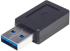 USB 3.1 конвертор-адаптер, USB-A мъжки към USB-C женски, черен снимка 2