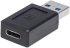 USB 3.1 конвертор-адаптер, USB-A мъжки към USB-C женски, черен снимка 4