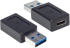 USB 3.1 конвертор-адаптер, USB-A мъжки към USB-C женски, черен снимка 1