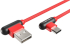 Кабел/адаптер Natec USB-C(M) -- USB-A (M) 2.0 cable 1m. Angled left-right Red снимка 2