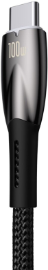 Кабел Baseus Glimmer Series USB-A - USB-C 100W 480Mbps 2м CADH000501 - черен снимка 3