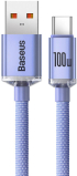 Кабел Baseus Crystal Shine USB Type A към USB Type C 100W 2м CAJY000505 - лилав снимка 2