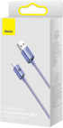 Кабел Baseus Crystal Shine USB Type A към USB Type C 100W 2м CAJY000505 - лилав снимка 3