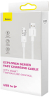 Кабел Baseus Explorer USB-A към Lightning  2м 2.4A CATS010102 - бял снимка 3