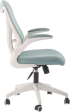 Офис стол RFG Jolly White W, дамаска и меш, Tilt механизъм, до 120 kg, синьо-зелен снимка 3