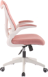 Офис стол RFG Jolly White W, дамаска и меш, Tilt механизъм, до 120 kg, розов снимка 3