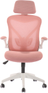 Директорски стол RFG Jolly White HB, дамаска и меш, Tilt механизъм, полипропиленова основа, до 120 kg, розов снимка 2