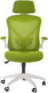 Директорски стол RFG Jolly White HB, дамаска и меш, Tilt механизъм, полипропиленова основа, до 120 kg, зелен снимка 2