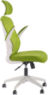 Директорски стол RFG Jolly White HB, дамаска и меш, Tilt механизъм, полипропиленова основа, до 120 kg, зелен снимка 4