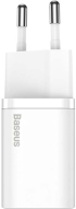 Принадлежност за смартфон Baseus Super Si 25W, USB-C, 25W, 12V, 9V, 5V, Кабел 1м, 220-240V,50-60 Hz Бял снимка 2