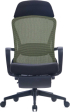Директорски стол RFG Enjoy HB, дамаска и меш, Tilt механизъм, до 130 kg, черна седалка, зелена облегалка снимка 2
