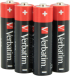 Батерия Verbatim ALKALINE BATTERY AA 4 PACK (HANGCARD) снимка 2