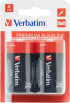 Батерия Verbatim ALKALINE BATTERY D 2 PACK (HANGCARD) снимка 1