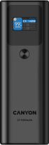 Външна батерия Canyon PB-2010, 27000 mAh, 97.2Wh, 5 A, 140 W, LCD дисплей, Черен снимка 3