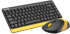 A4Tech Fstyler F1110, клавиатура с мишка, безжични wireless, БДС, мембранни клавиши, черен-жълт снимка 2