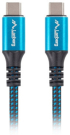 Кабел/адаптер Lanberg USB-C(M) -- USB-C (M) 4.0 cable 0.5m 100W 8K 30Hz Black-Blue снимка 4