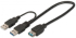 Кабел DIGITUS DB-300140-003-S: USB3.0-3.1 Y-адаптер кабел, 0.3м, черен снимка 1