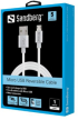 Реверсивен MicroUSB кабел | Бял | 1м  снимка 3