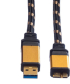 ROLINE 11.02.8878 : USB 3.2 Gen 1 кабел, A - Micro B, M-M, Gold, 0.8 м снимка 2