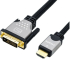 ROLINE 11.04.5876 : Видео кабел, DVI (24+1) - HDMI, M-M, черно-сребрист 1.5 м снимка 1