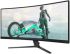 Монитор Philips 34M2C3500L/00, 34\'\', Evnia curved gaming monitor, Fast VA panel, 21:9, AG, WQHD 3440x1440, 300cd/m2, HDMI, DisplayPort снимка 3