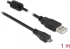 Кабел DeLock, USB-A мъжко - MicroUSB-B мъжко, USB 2.0, 1 м, Черен снимка 2