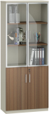 Шкаф RFG Elmaz, със стъклени врати, 800 х 400 х 2000 mm, ПДЧ, дъб и сиво снимка 1