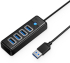 USB хъб Orico, USB C / USB A 3.0 x 4 port, черен снимка 2