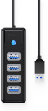 USB хъб Orico, USB C / USB A 3.0 x 4 port, черен снимка 1