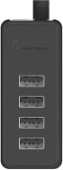 Orico хъб USB2.0 HUB 4 port - USB-Micro USB input, Black - W5P-U2-030-BK-EP снимка 2