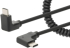 MANHATTAN 356213 :: Кабел Type-C към Type-C, спирален, 60W, 1 м, черен снимка 1