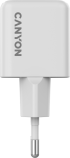 Принадлежност за смартфон Зарядно устройство CANYON CU20AC GaN 20W 1xPD 1xQC EU, Бял снимка 5
