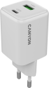 Принадлежност за смартфон CANYON charger CU45AC GaN 45W 1xPD 1xQC EU White снимка 1