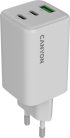 Принадлежност за смартфон CANYON charger CU65ACC GaN 65W 2xPD 1xQC EU White снимка 1