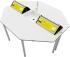 Бюро RFG Ученическа маса Hexa, лабораторна, над VII клас, 170 х 140 х 75 cm, Жълт-бял снимка 2