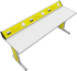 Бюро Ученическа маса RFG Flat, лабораторна, над VII клас, 180 х 60 х 75 cm, метални крака, жълто-бяла снимка 2