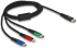 Кабел за зареждане Delock  3 в 1, USB-C - Lightning - Micro USB - USB Type-C, 1m снимка 1