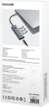 USB хъб Baseus UltraJoy 4 в 1, USB Type-C към 3 x USB 3.0 и 1 x RJ45 B0005280A813-00 - сив снимка 5
