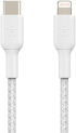 Кабел Belkin BOOST CHARGE Braided, USB-C to Lightning, Бял снимка 1